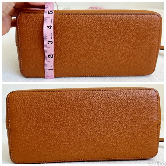 Tory Burch NEW with Tags Blake Leather Small Tote Crossbody in Bourbon Cornbread - Picture 13 of 16